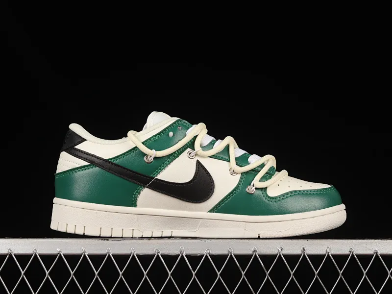 All categories Nk SB Dunk series Nk SB Dunk Low low-top sneakers Nk Dunk Low white, green and black hook customized version of deconstructed strap casual sneakers DJ6188-100